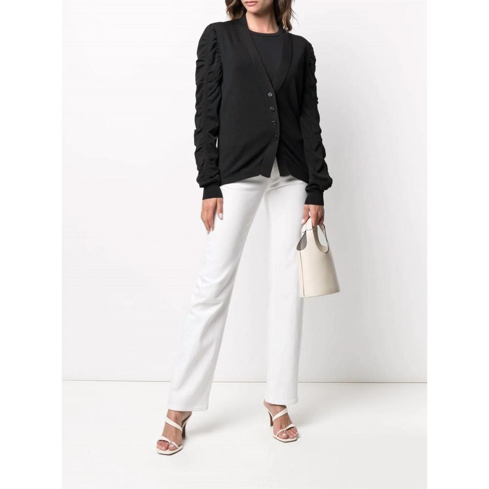 NEW NUDE gathered-detail cardigan in black